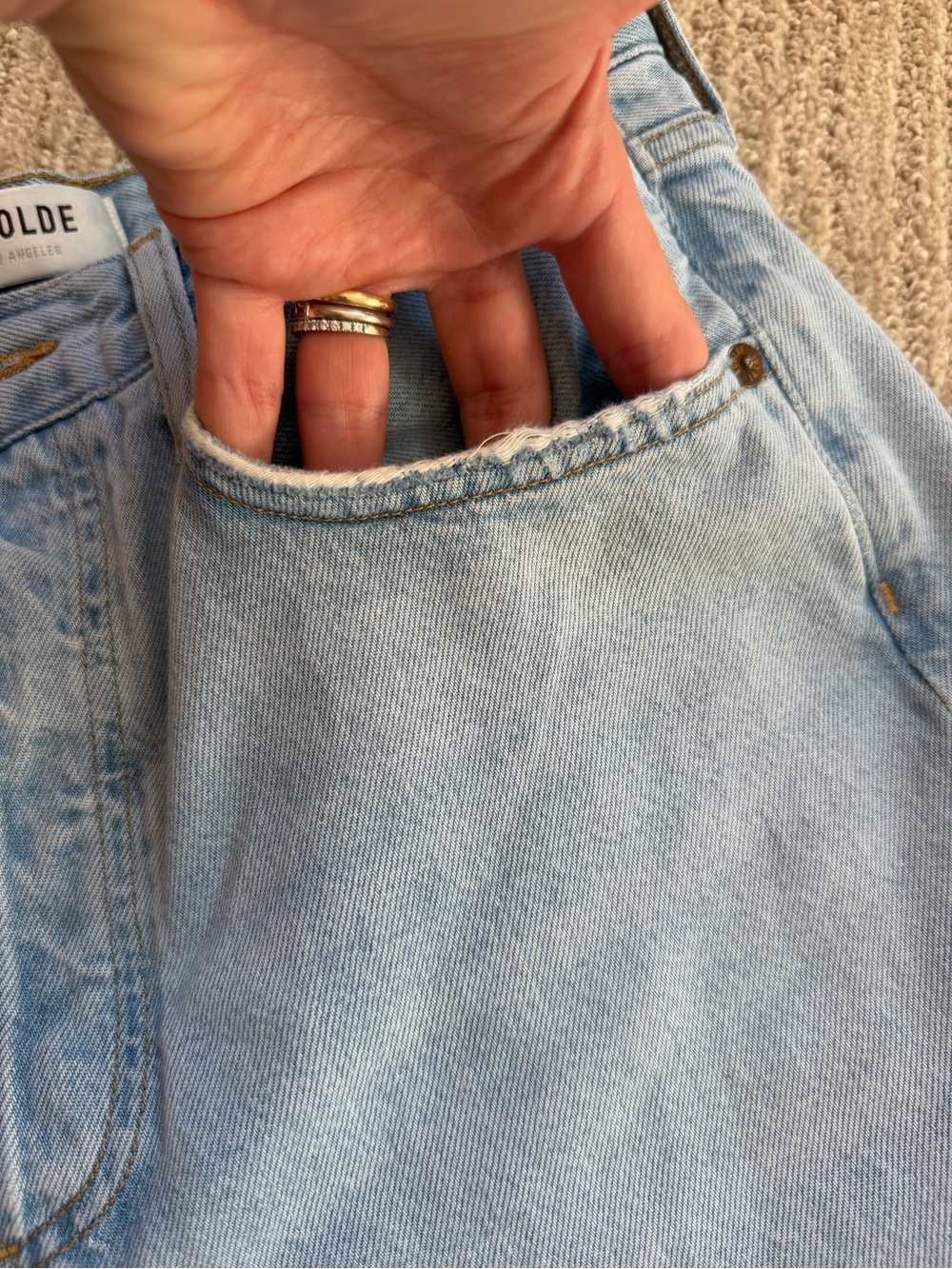 Agolde Light Wash Low Slung Baggy Wide Leg Jeans Size 25 - Picture 9 of 9
